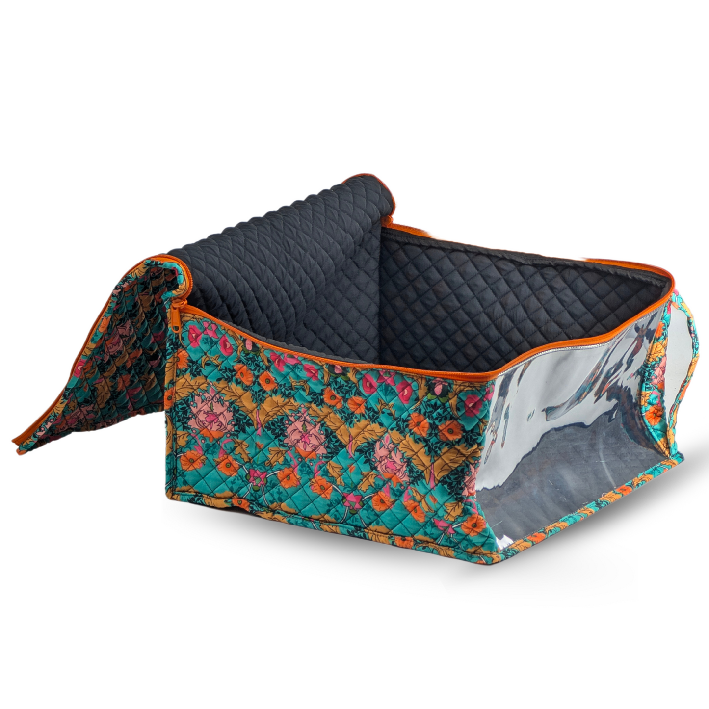 Peacock Garden Quilted Saree Cover