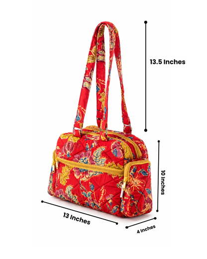 Red Kalamkari Cute hand bag