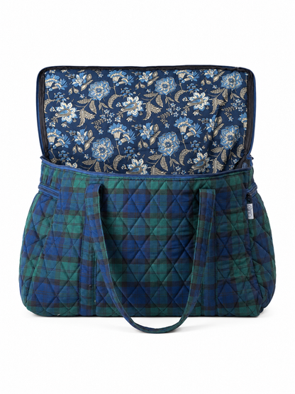 Green Madras Checks Travel bags