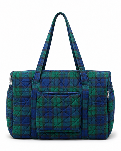 Green Madras Checks Travel bags