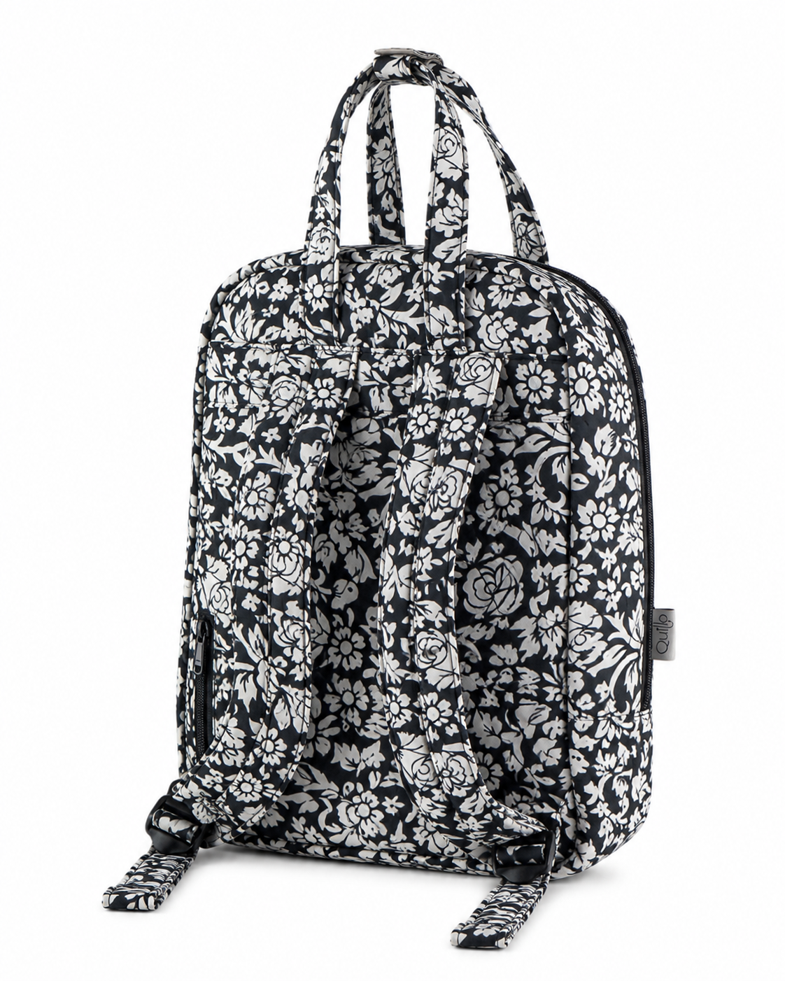 Black and White Floral Mini Backpack