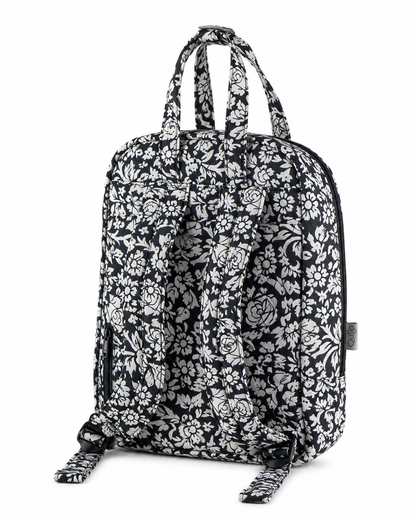Black and White Floral Mini Backpack