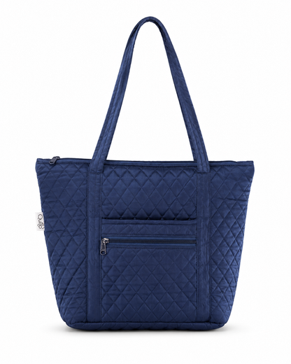 Navy Quilted Simple Tote