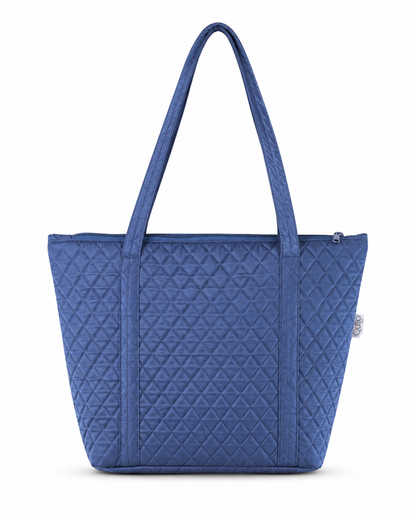 Navy Quilted Simple Tote