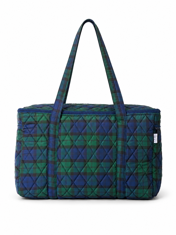 Green Madras Checks Travel bags